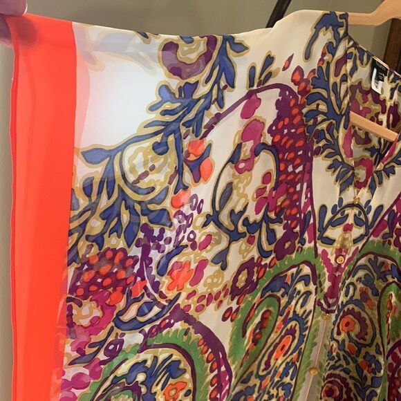 NWOT Silk Talbots Caftan Top - Picture 5 of 8